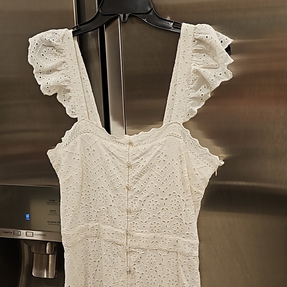 💕VERONICA BEARD💕 Aislin Broderie Anglaise Eyelet Cotton Maxi Dress White 6 NWT - Picture 13 of 16